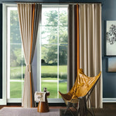 Cortina Personalizada Simone em Chenille Jacquard com Bloqueio de Luz e Design Color Block